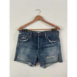 Citizens of Humanity Corey Denim Shorts Womens Size 27 Distressed Button Fly